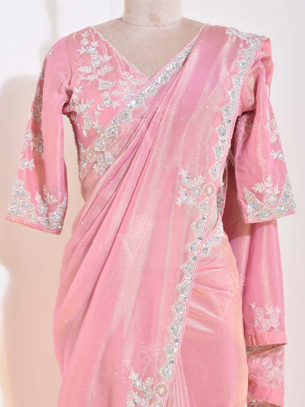 Pink Tissue Saree