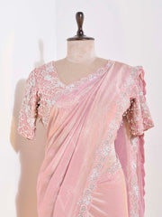 Pink Tissue Saree