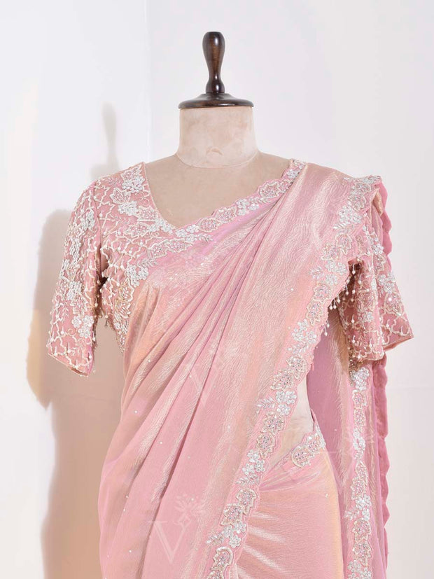 Pink Tissue Saree