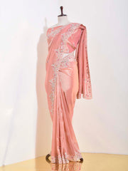 Peach Tissue Saree