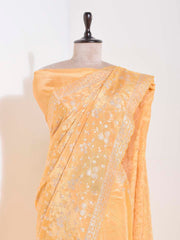 Yellow Tussar Silk Saree