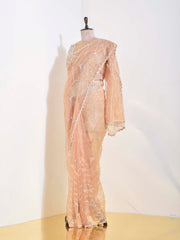 Beige Organza Saree