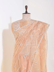 Beige Organza Saree