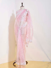 Pink Tissue Saree