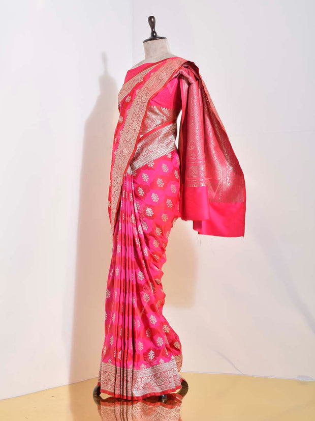 Rani Pink Banarasi Silk Saree