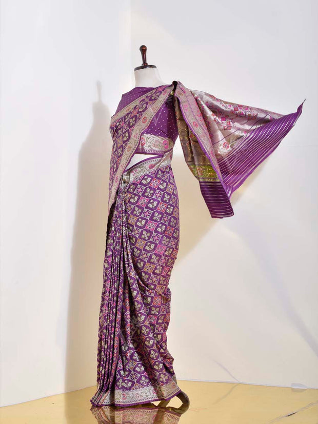 Purple Banarasi Silk Saree