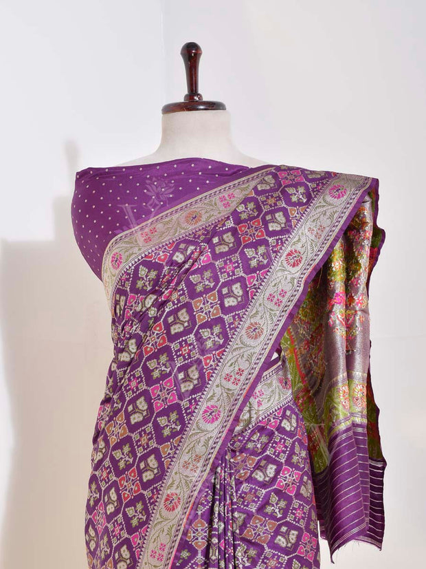 Purple Banarasi Silk Saree