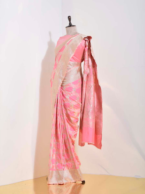 Pink Banarasi Silk Saree