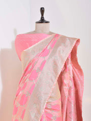 Pink Banarasi Silk Saree