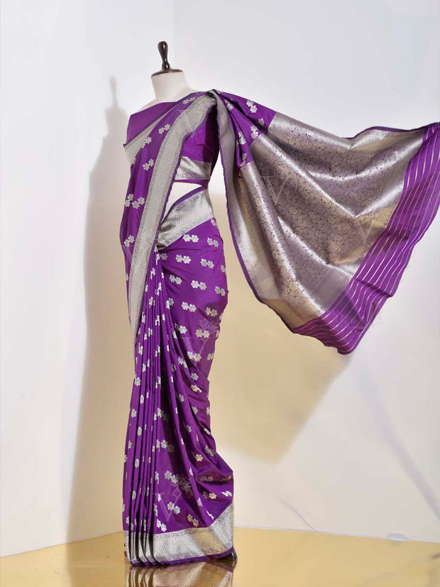 Purple Banarasi Silk Saree