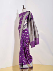 Purple Banarasi Silk Saree