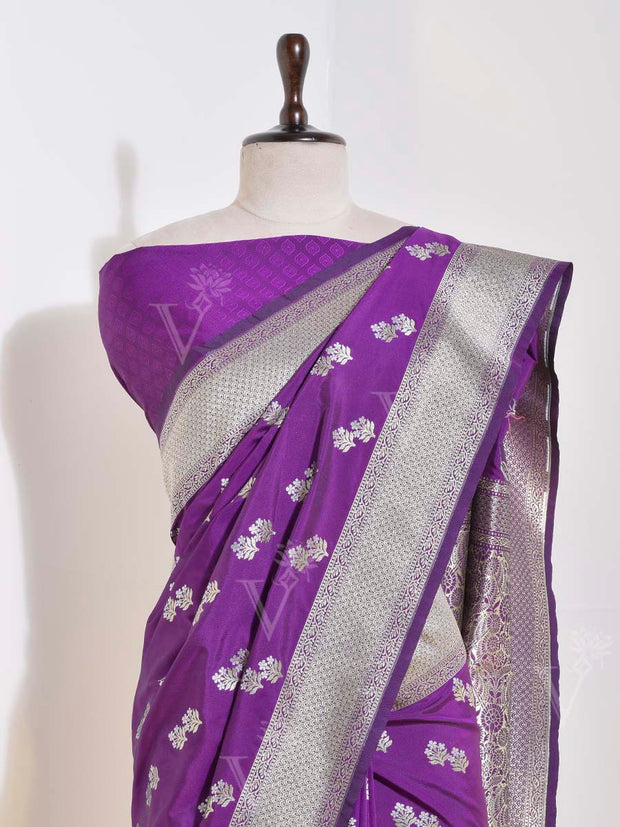 Purple Banarasi Silk Saree