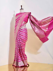 Rani Pink Banarasi Silk Saree