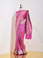 Rani Pink Banarasi Silk Saree