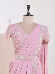 Pink Chifffon Saree