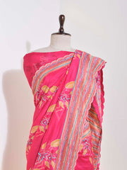 Rani Pink Vasansi Silk Saree