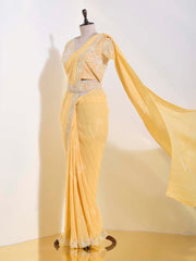 Yellow Chifffon Saree