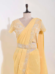 Yellow Chifffon Saree