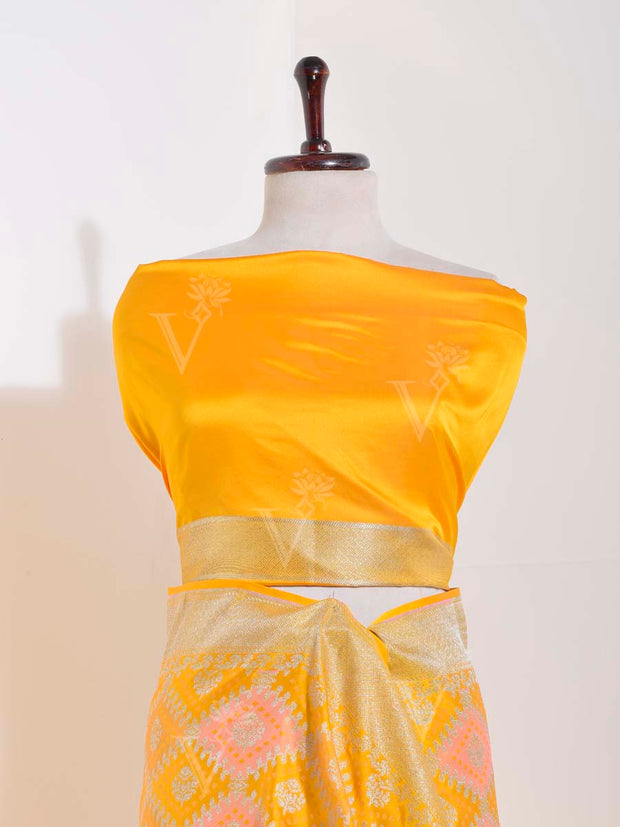 Yellow Banarasi Silk Saree