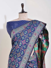 Blue Banarasi Silk Saree