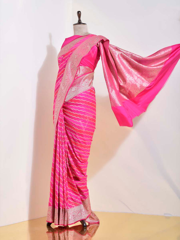 Pink Banarasi Silk Saree