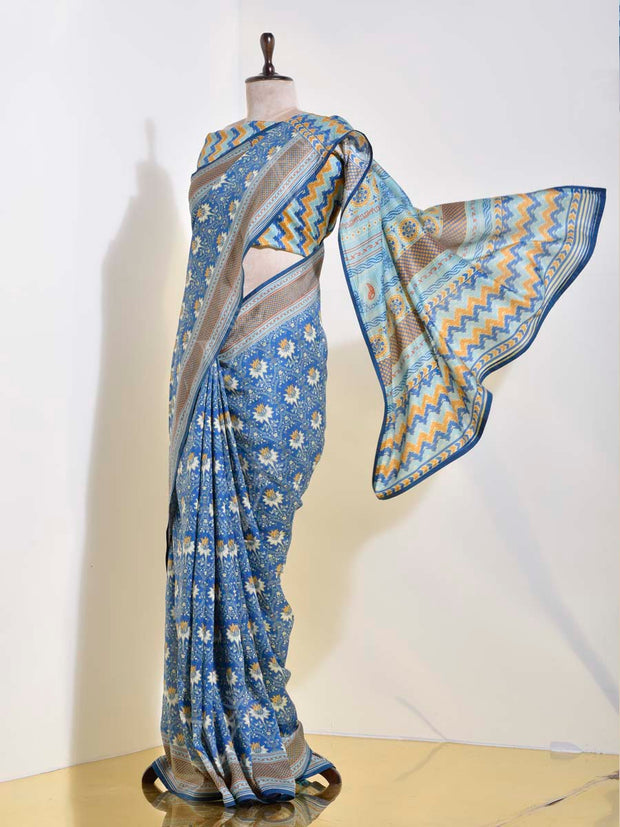 Blue Vasansi Silk Saree