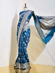 Blue Banarasi Silk Saree