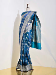 Blue Banarasi Silk Saree