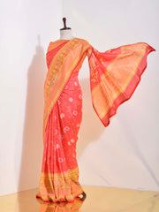 Orange Banarasi Silk Saree