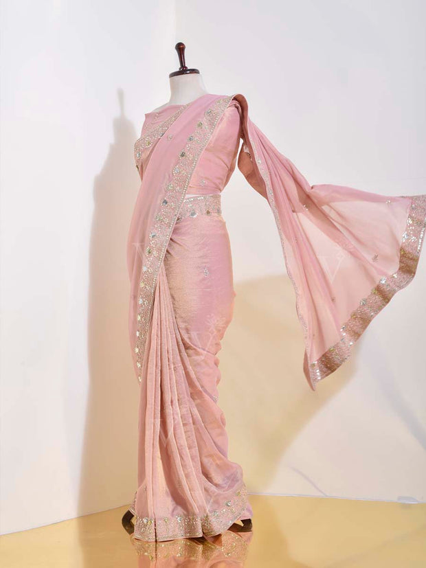 Onion Pink Tissue Saree