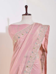 Onion Pink Tissue Saree