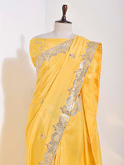 Yellow Vasansi Silk Saree