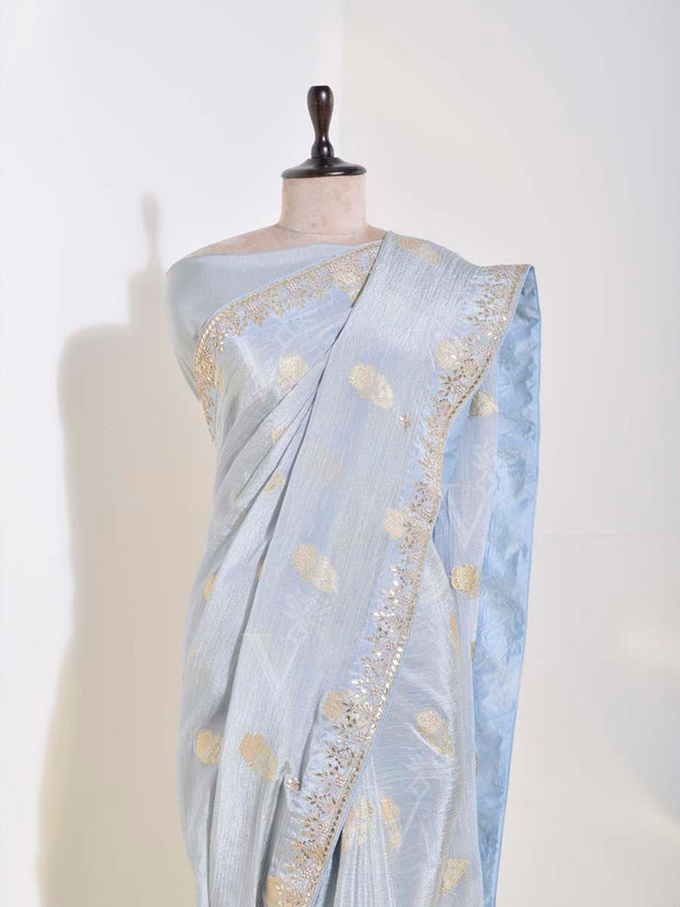 Grey Tissue Saree