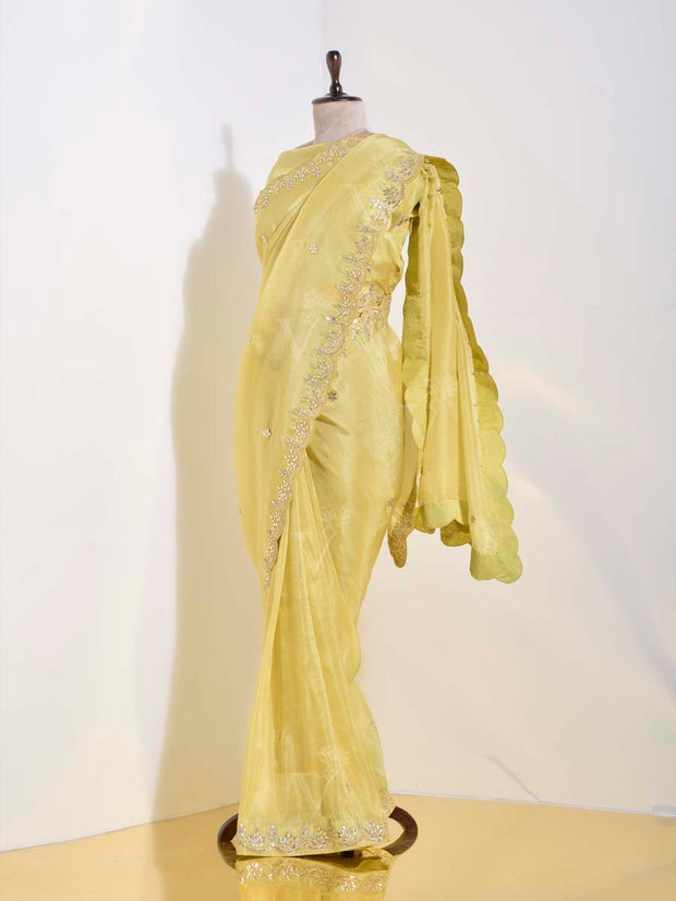 Yellow Tissue Saree