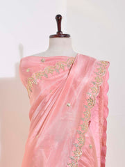 Peach Tissue Saree