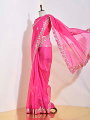 Rani Pink Tissue Saree