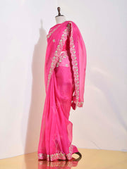 Rani Pink Tissue Saree