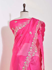 Rani Pink Tissue Saree