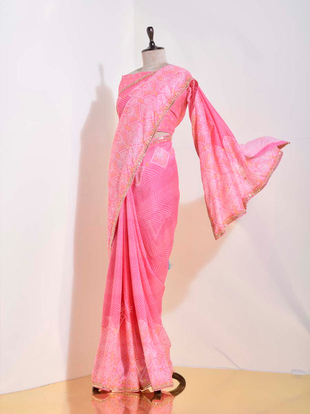 Pink Vasansi Silk Saree