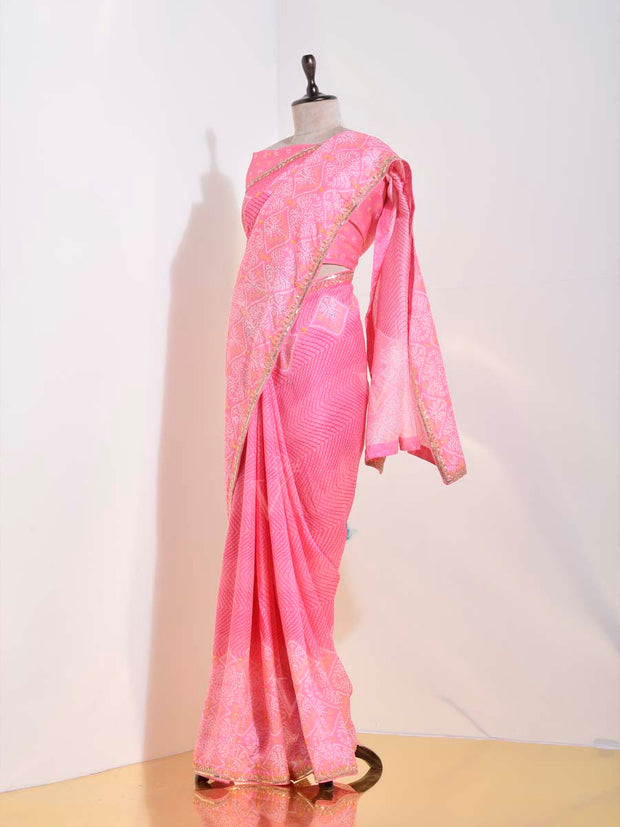 Pink Vasansi Silk Saree