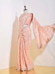 Peach Tissue Saree