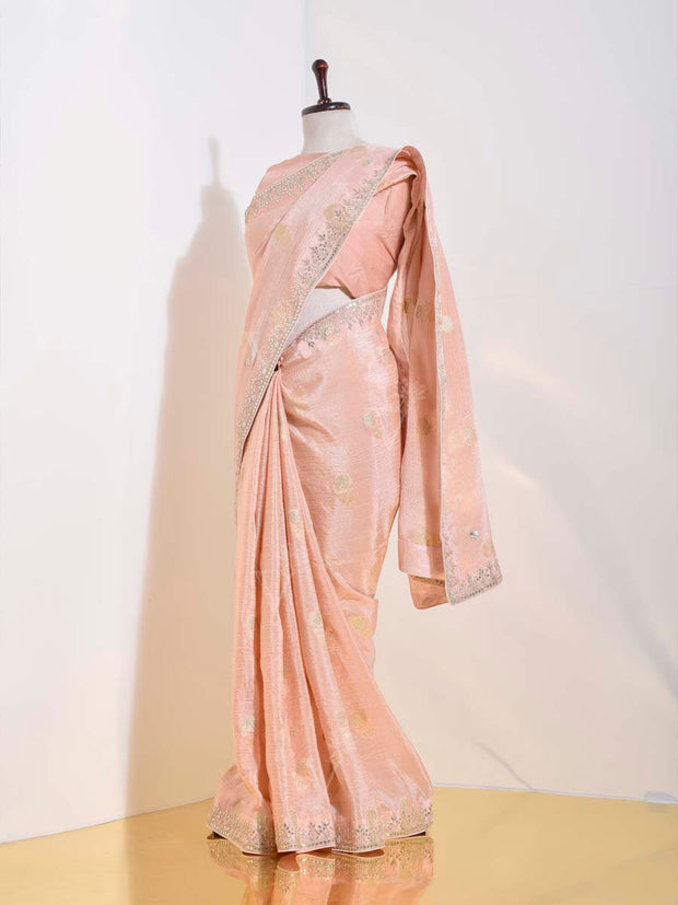 Peach Tissue Saree