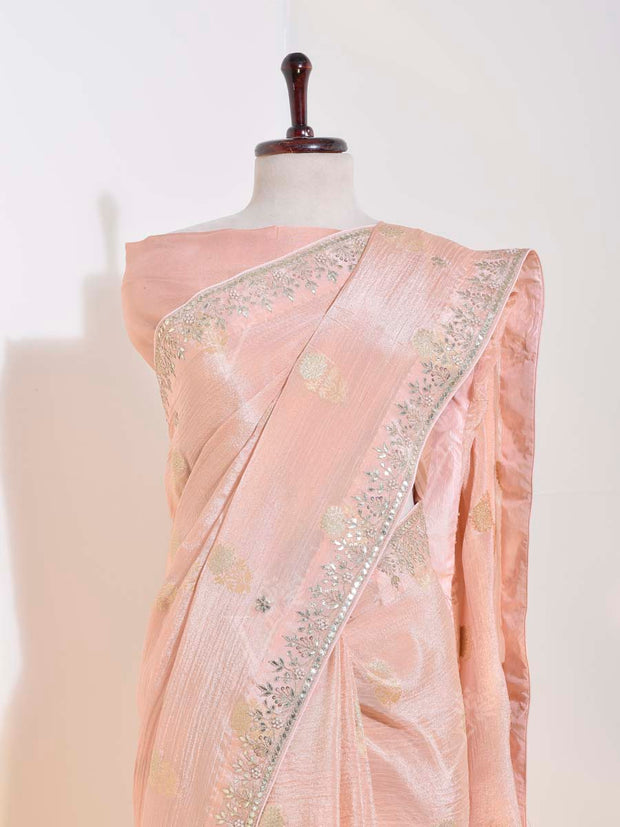 Peach Tissue Saree