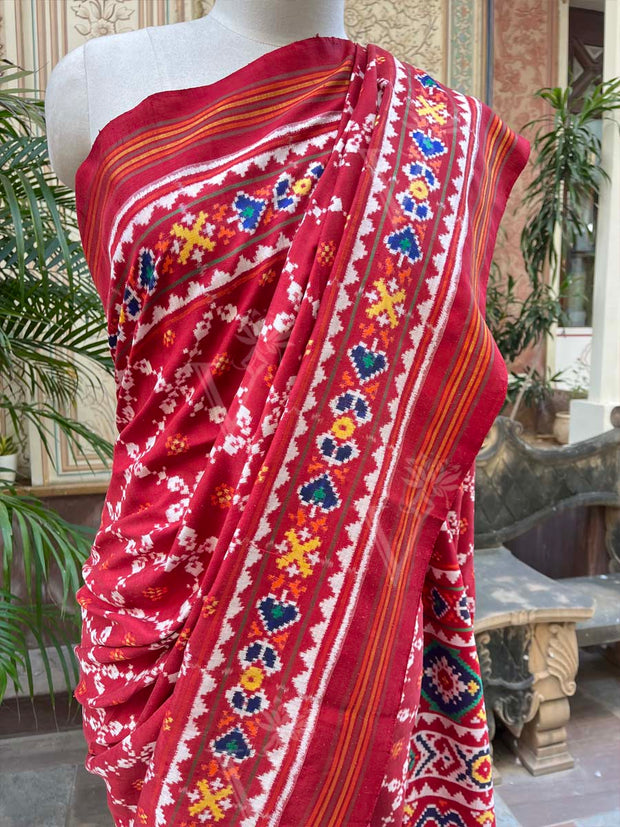 Maroon Pue Silk Patola Saree