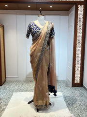 Shaded Golden  Banarasi Tissue Saree