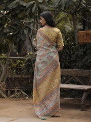 Multi Color Kota Doria Leheriya Printed Saree