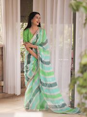 Neon Kota Silk Leheriya Gota Patti Saree