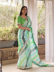 Neon Kota Silk Leheriya Gota Patti Saree