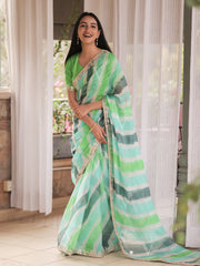 Saree , kota silk , Summer , kota silk , gota patti, leheriya ,Green , yellow