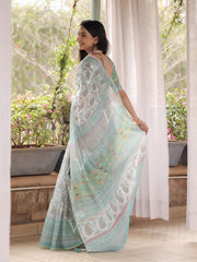 Laurel Green Kota Doria Saree